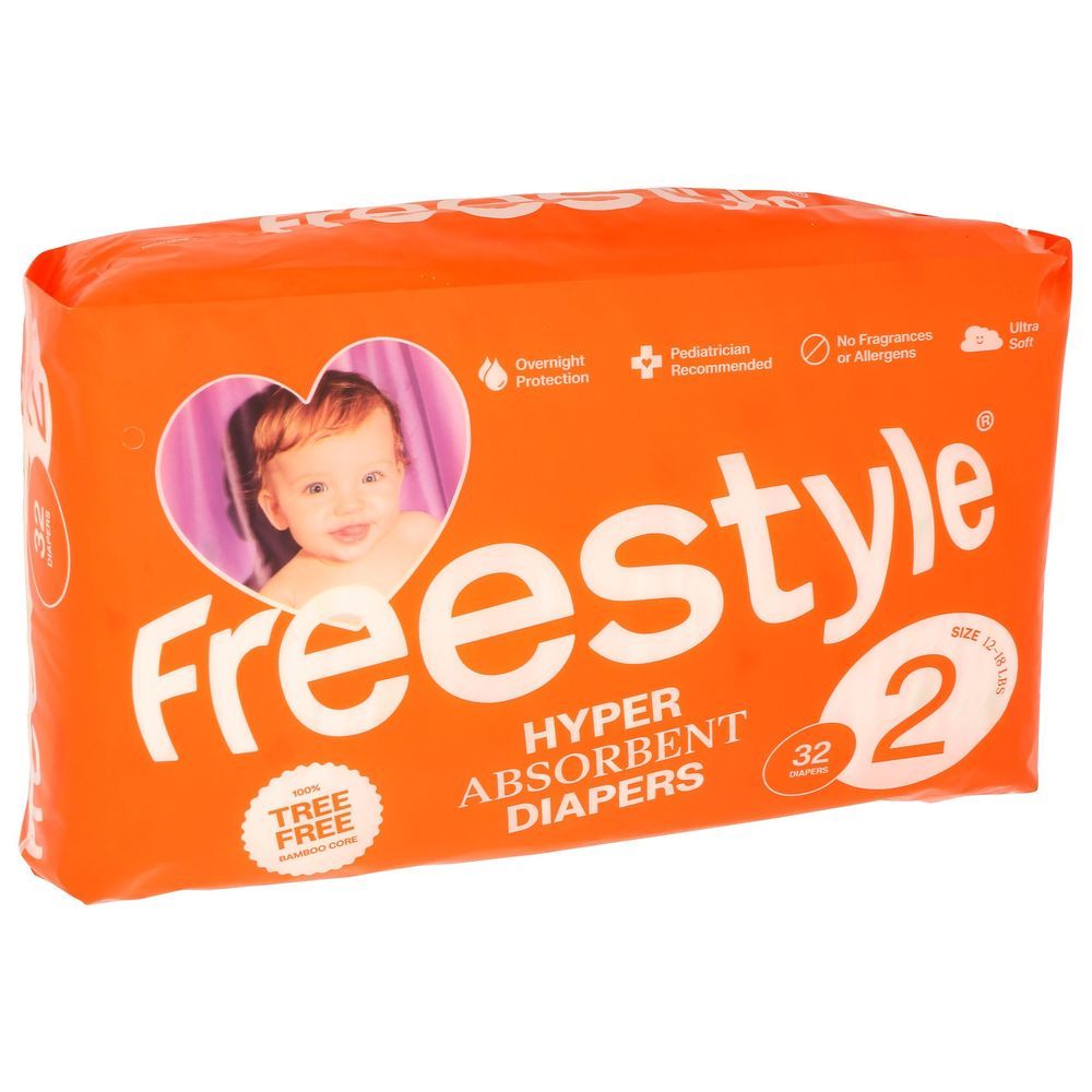 Freestyle Size 2 Hyper Absorbent Baby Diaper, 32 Count -- 6 Per Case