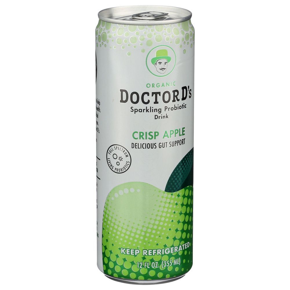 Doctor D's Crisp Apple Sparkling Probiotic Drink, 12 Fluid Ounce -- 6 Per Case
