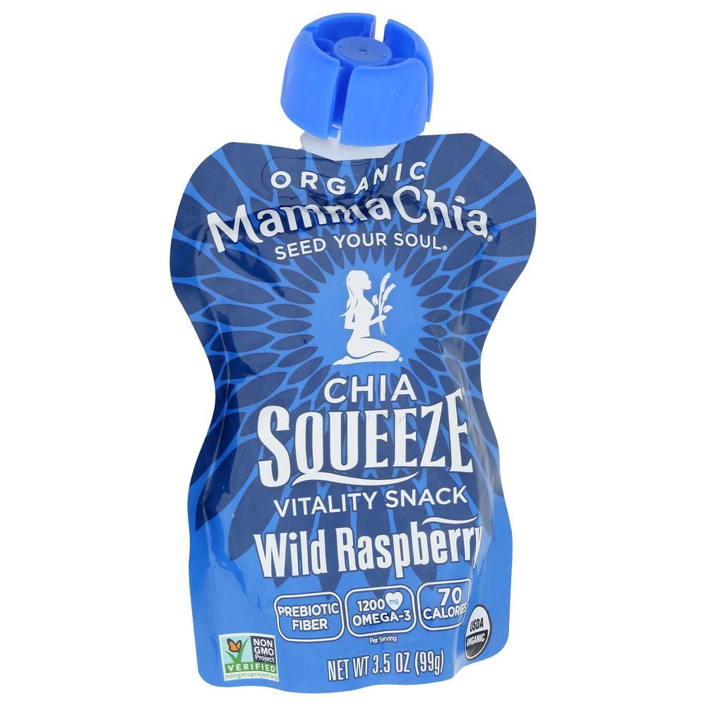 Mamma Chia Organic Wild Raspberry Vitality Chia Squeeze, 3.5 Ounce -- 16 Per Case
