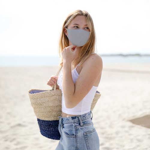 Safe + Face Large Gray Face Protective Mask, 7 X 6.5 Inch