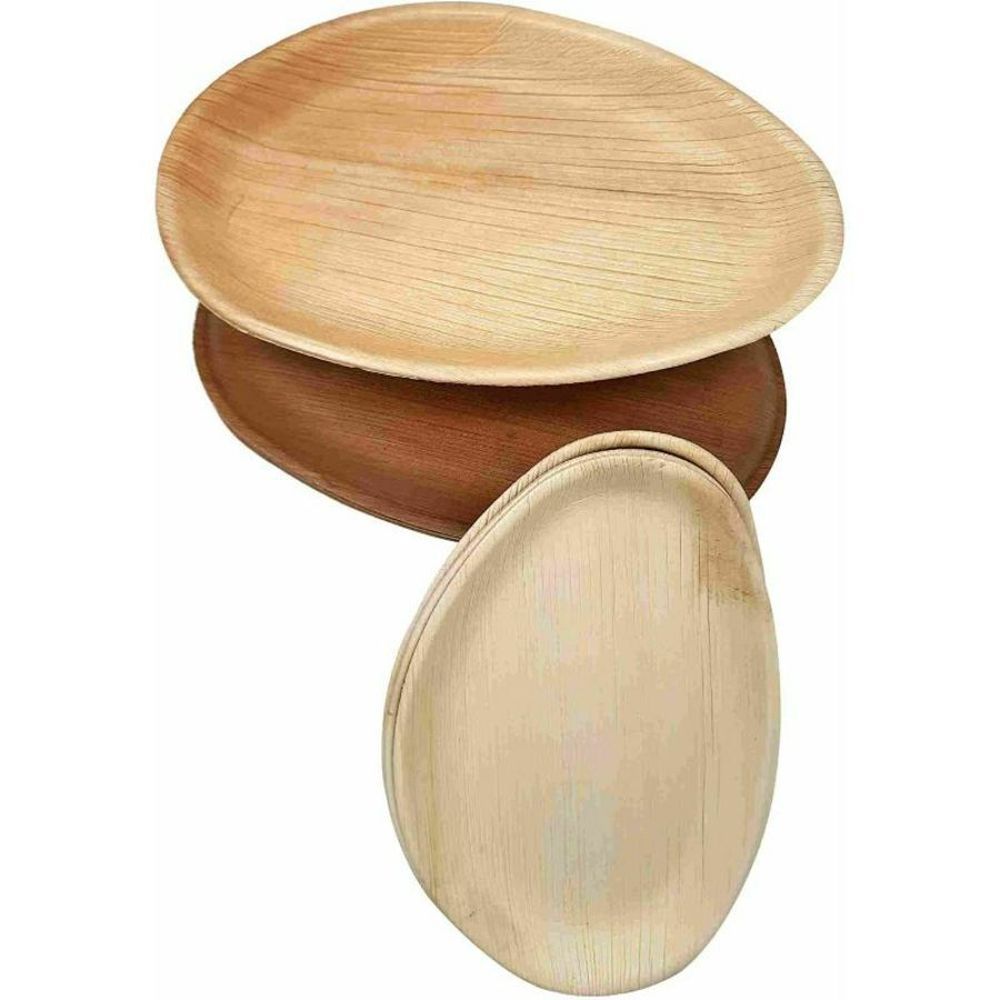 Dtocs Palm Leaf 10 Inch X 6 Inch Disposable Oval Plate -- 50 Per Case
