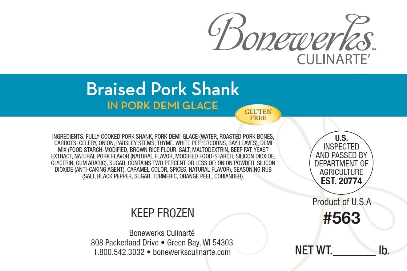 Bonewerks Culinarte Braised Classic Pork Shank Meat, Fully Cooked -- 12 Per Case