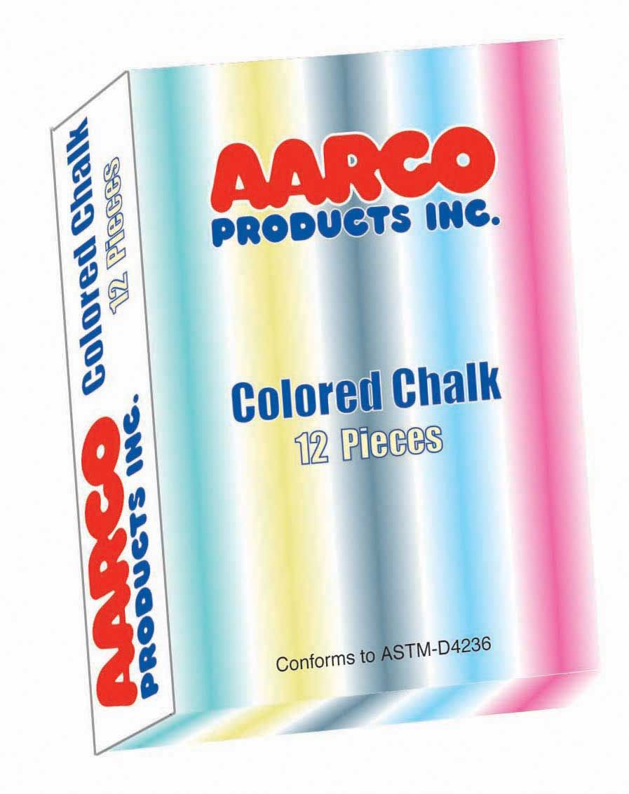 Aarco Colored Chalk, 12 Count -- 12 Per Case