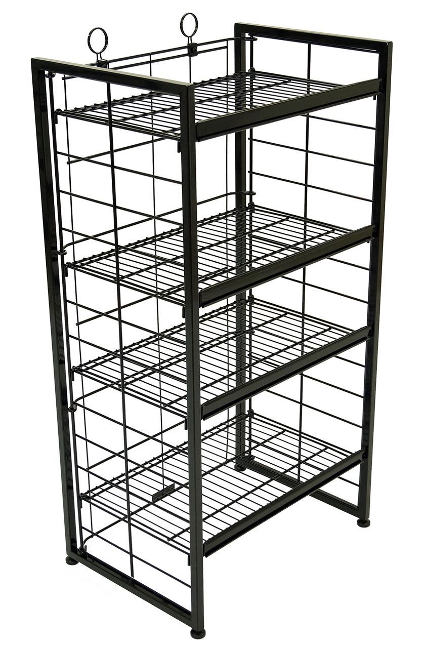 Mobile Merchandisers 4 Shelf Fold Up Black