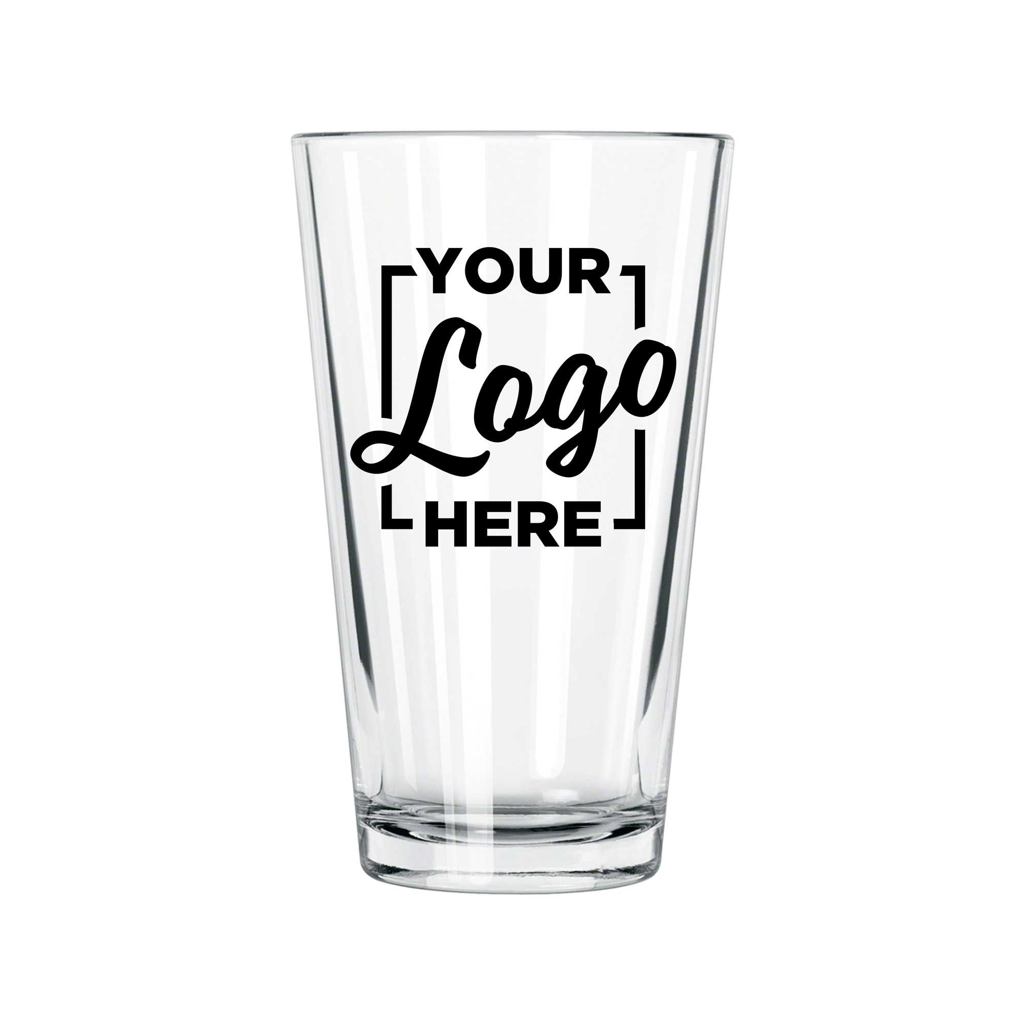 Libbey L5139 Mixing Glass With 2 Color Custom Logo, 16 Ounce Capacity -- 144 Per Case
