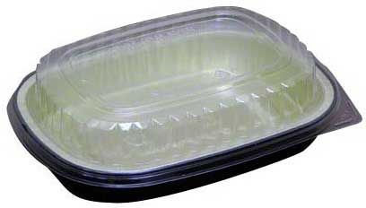 Pactiv Aluminum Single Serve Classic Black/gold Base Tray With Clear Dome Lid, 22 Ounce Capacity -- 99 Per Case
