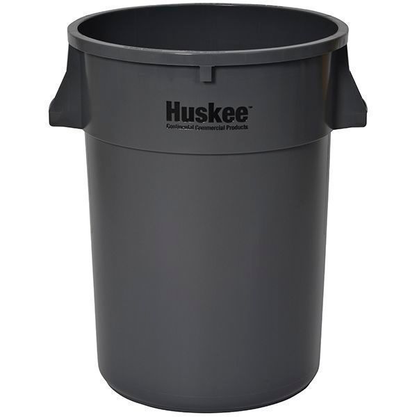 American Plastics Huskee Grey Round Receptacle, 44 Gallon Capacity -- 4 Per Case