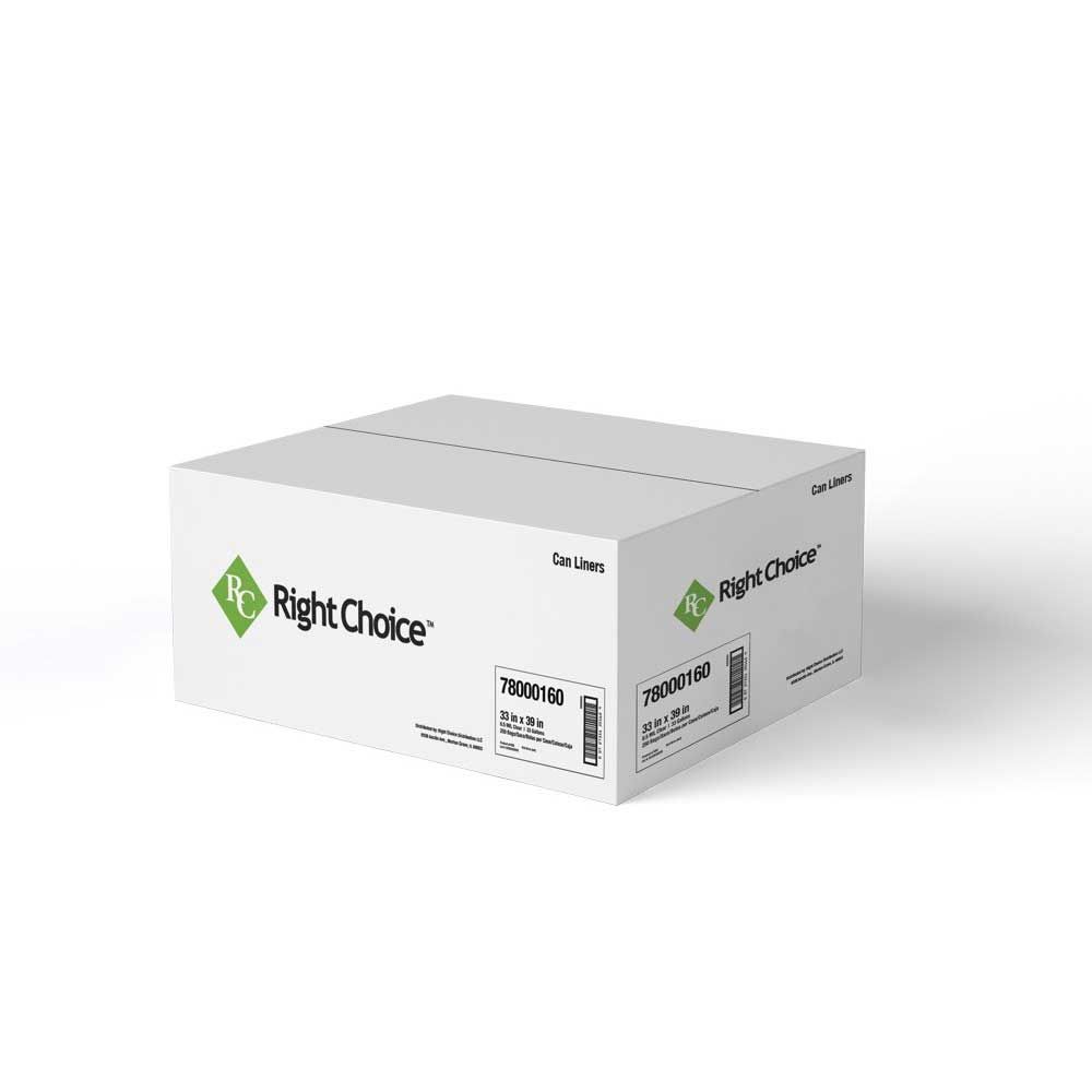 Right Choice Clear 0.5 Mil Lldpe 33-gallon Can Liner, 33 X 39 Inch -- 250 Per Case