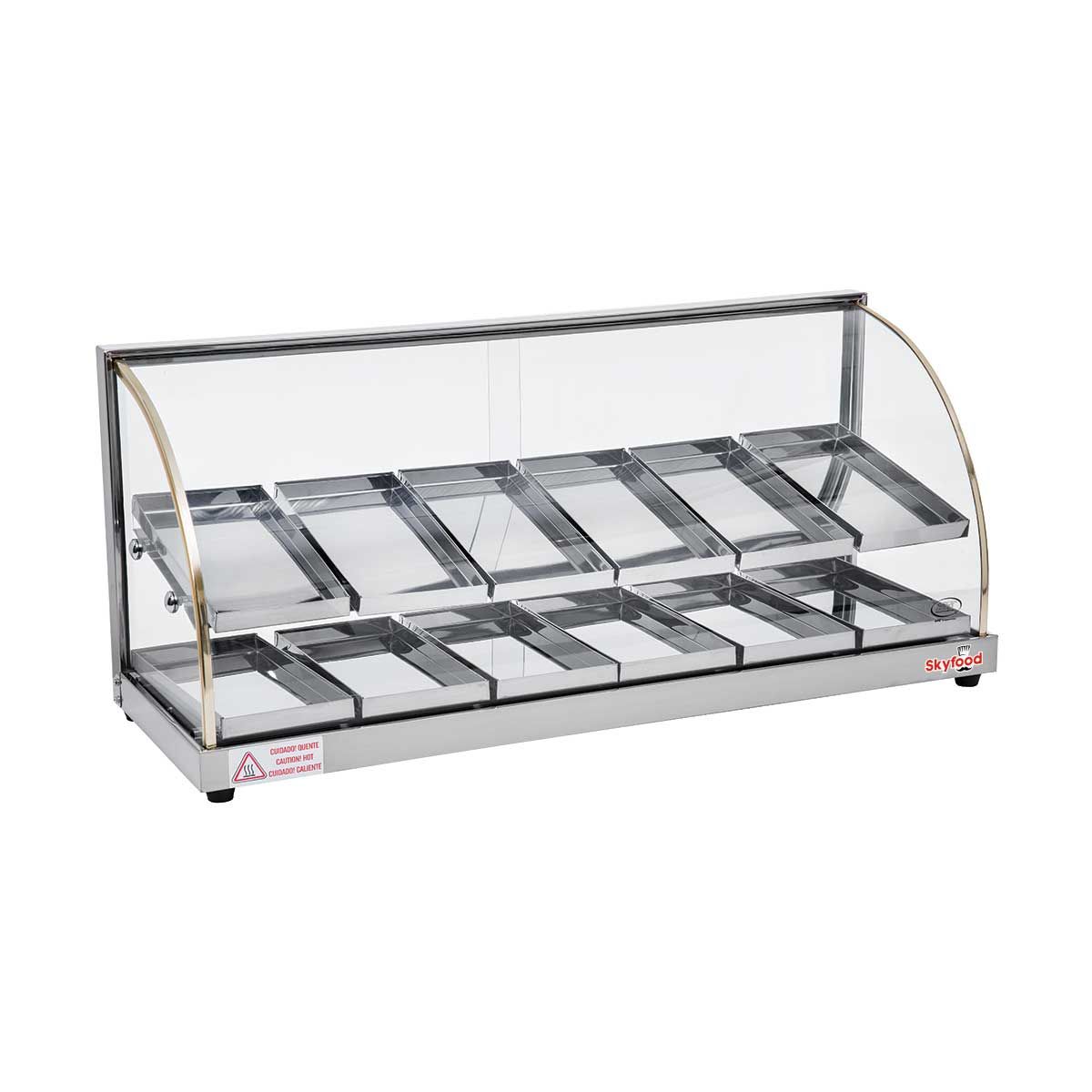 Skyfood Economy Line Countertop Food Warmer Display Case With Two Shelves, 36 5/8 X 13 3/8 X 16 1/8 Inch