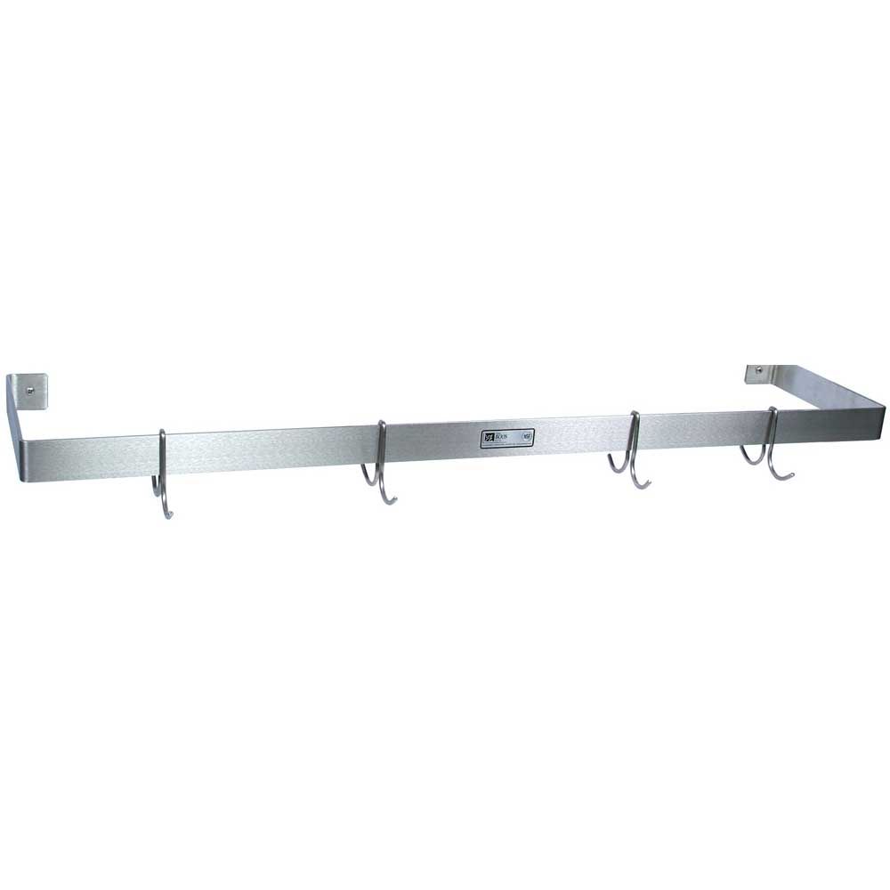 John Boos Wall Mount Single Bar Stainless Steel Pot Rack, 60 Inch