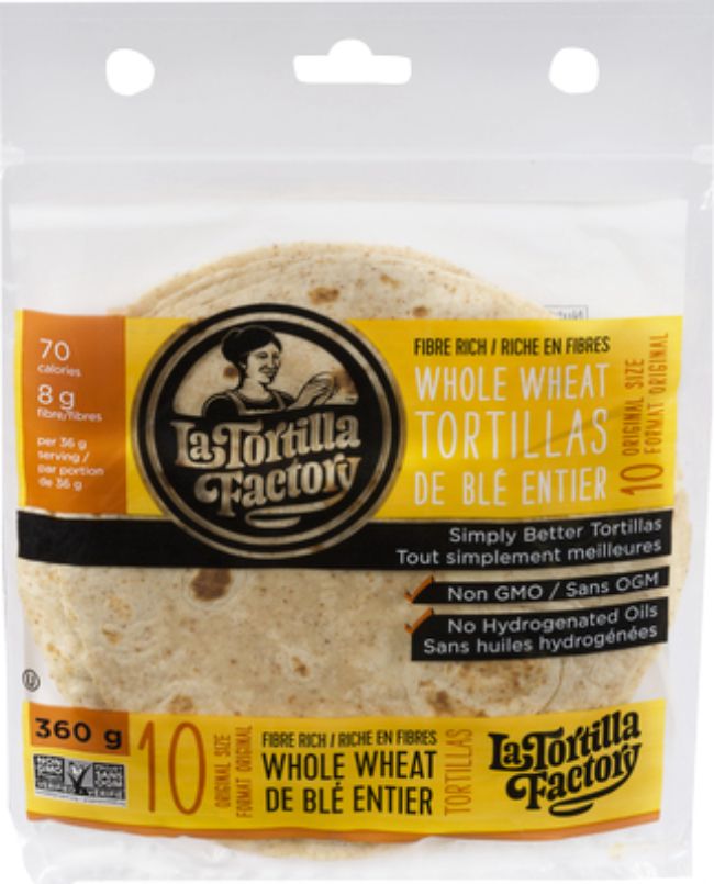 La Tortilla Factory Original Wheat Tortillas, 360 G -- 10 Per Case