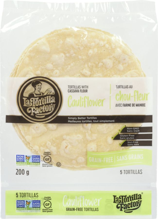 La Tortilla Factory Cauliflower Tortillas With Cassava Flour, 200 G -- 12 Per Case