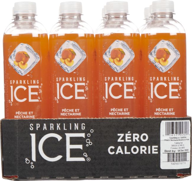 Sparkling Ice Eau Pétillante À La Pêche Et À La Nectarine, 503 Ml -- 12 Par Boîte