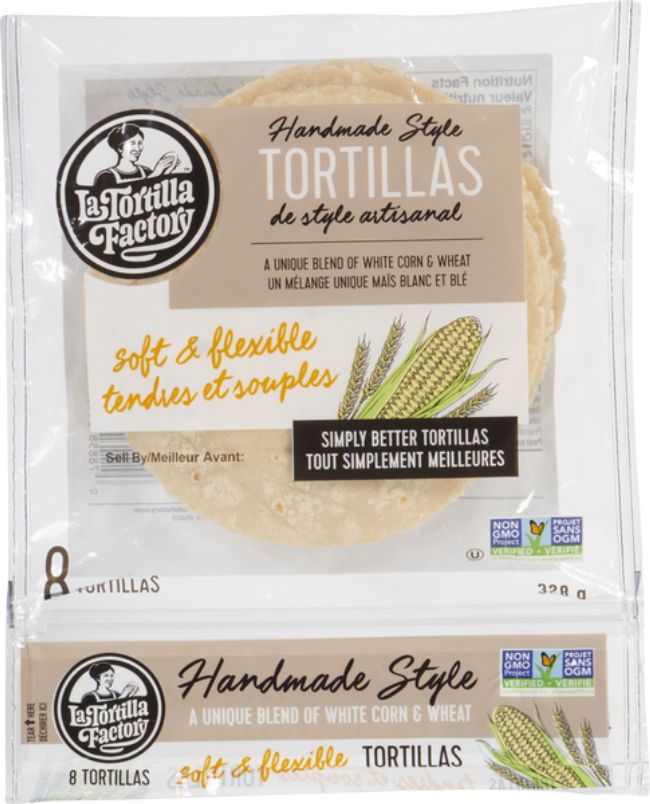 La Tortilla Factory Handmade Style White Corn And Wheat Tortillas, 328 G -- 12 Per Case