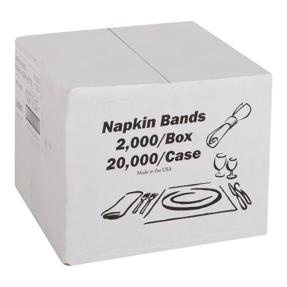 Lapaco Black Napkin Band - Smart Pack, 1 .5 X 4.25 In -- 2000 Per Case