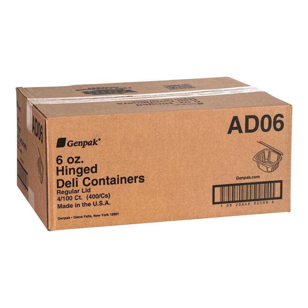 Genpak Clear Apet Hinged Rectangle Container, 6 Oz Capacity -- 4 Per Case