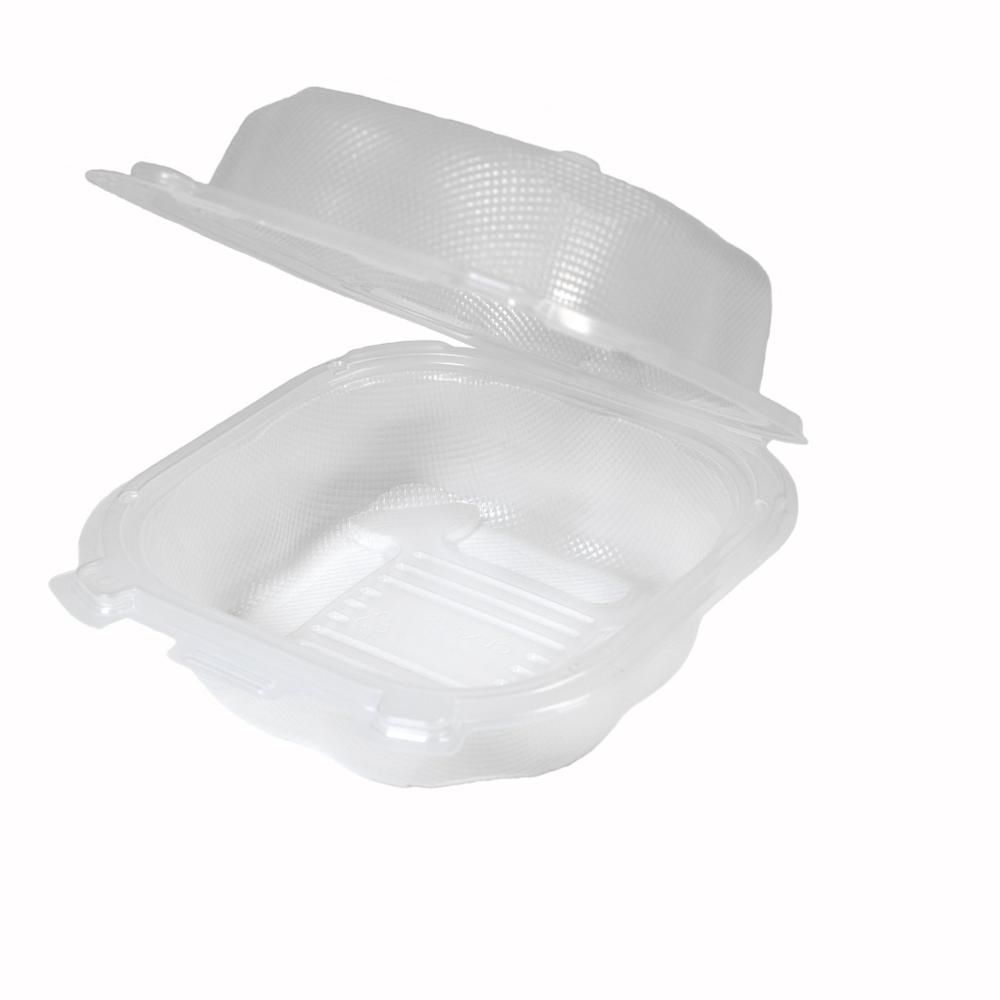 Genpak 6 X 6 In Clear Polypropylene Hinged Square Container, 75 Count -- 4 Per Case