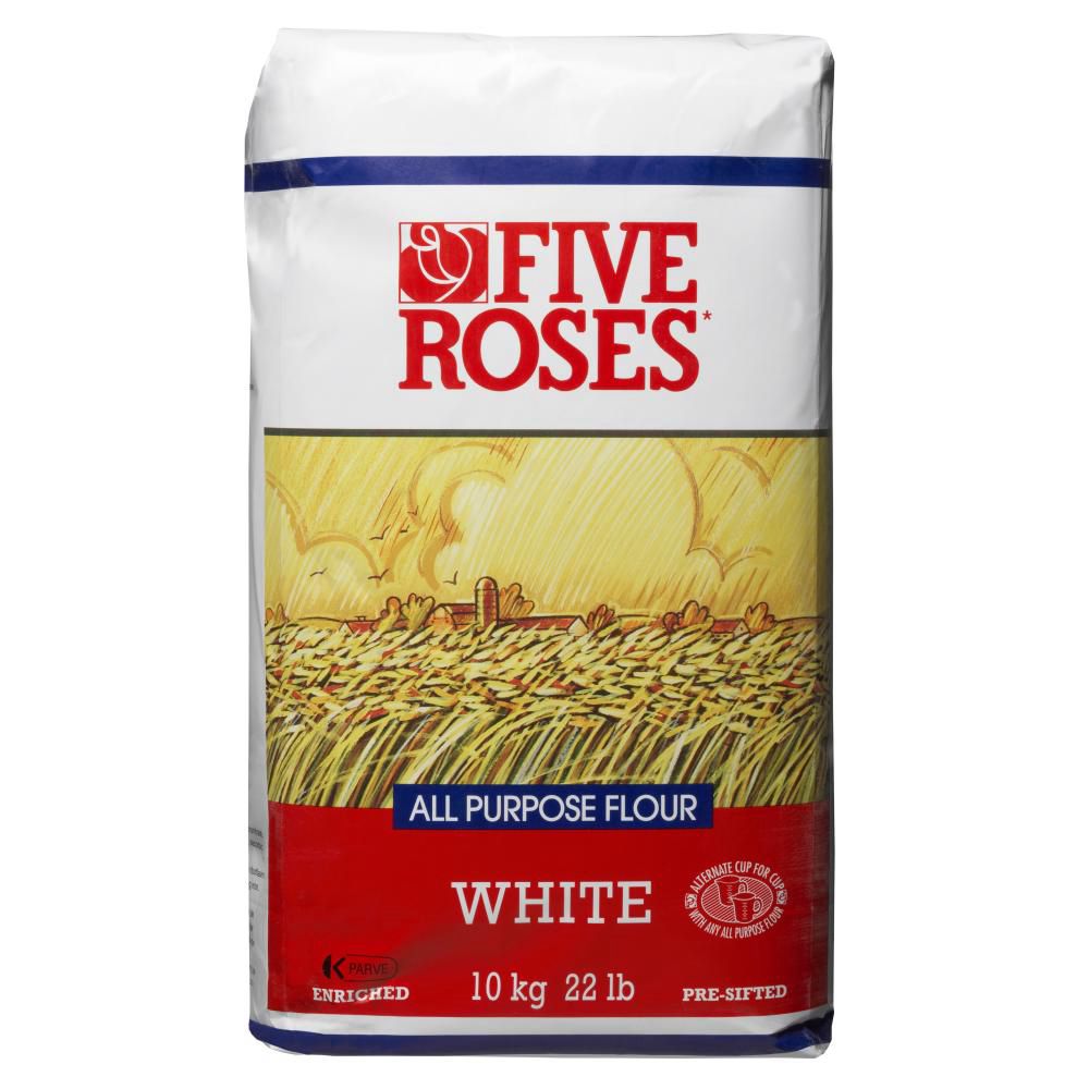 Five Roses Farine Blanche Tout Usage, 10 Kg -- 2 Par Caisse