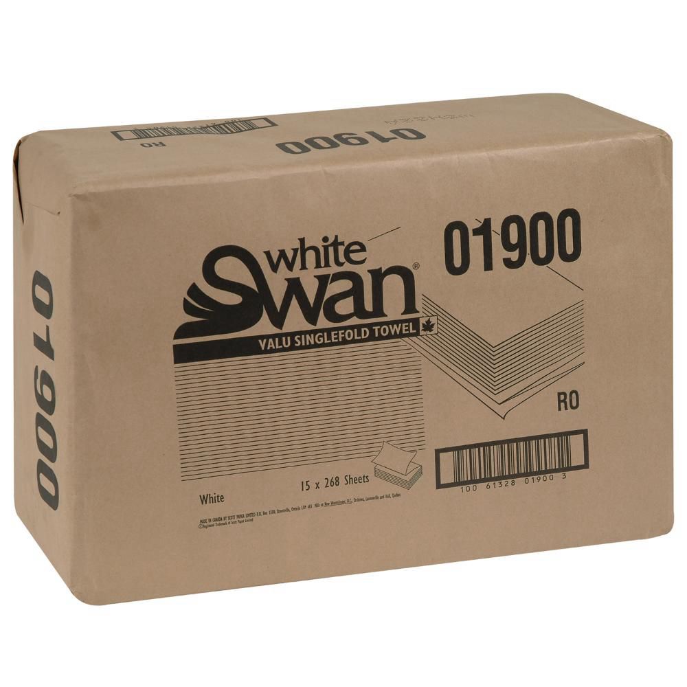White Swan White 1 Ply Hand Towel, 250 Count -- 16 Per Case
