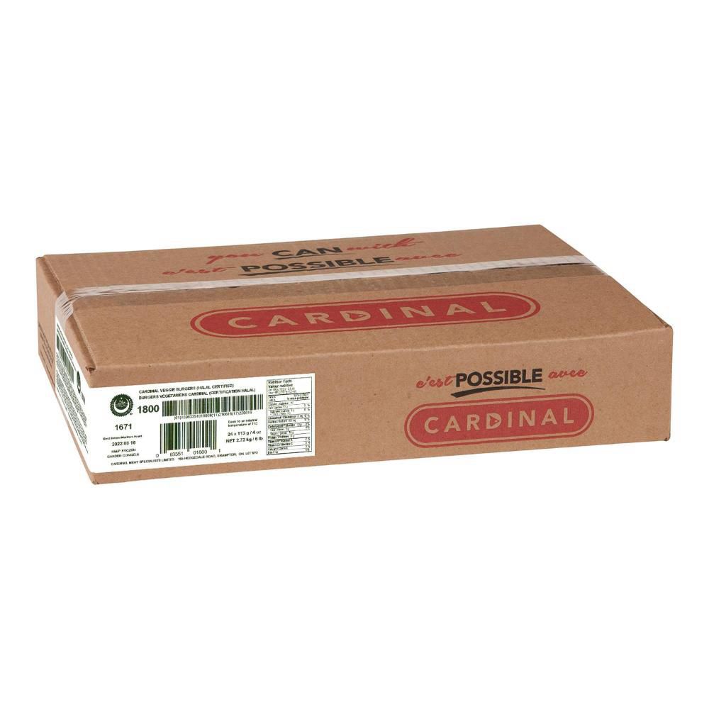 Cardinal Seasoned Veggie Burger, 4 Oz -- 24 Per Case
