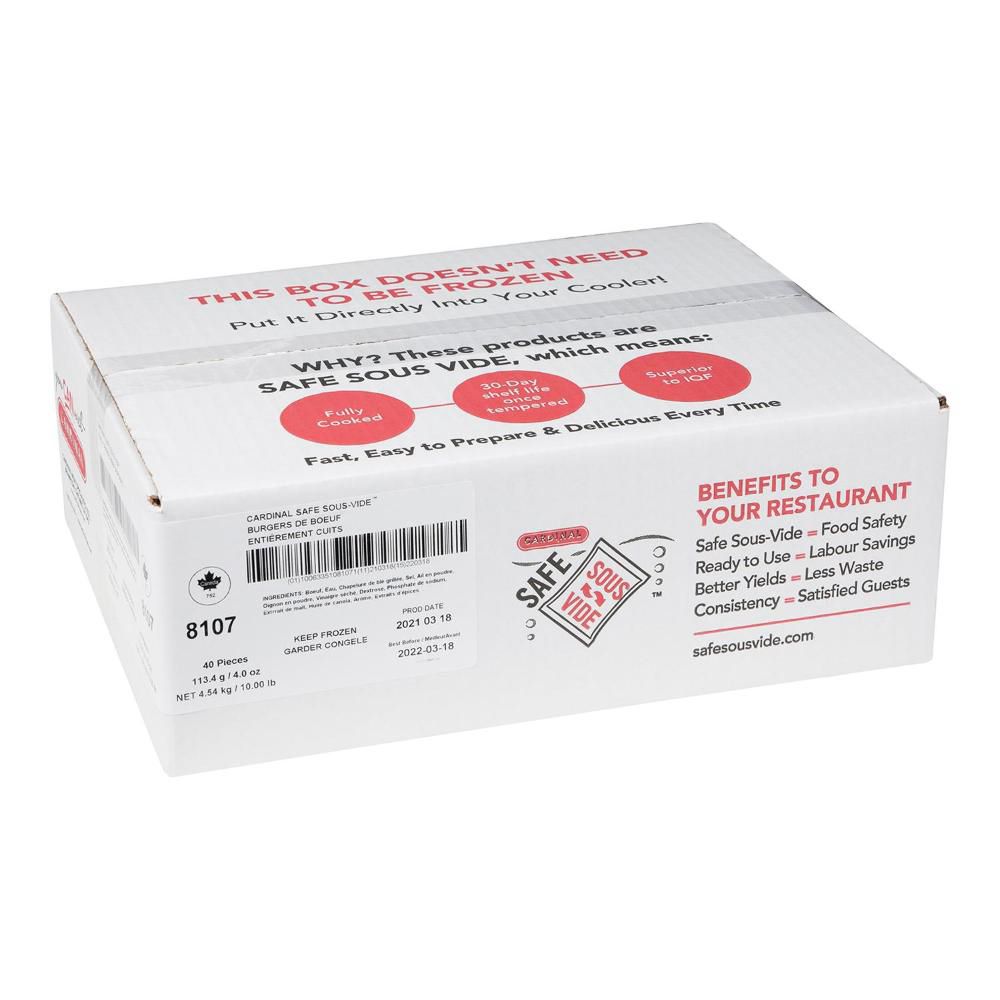 Cardinal 4 Oz Cooked Beef Burger, 114 G -- 40 Per Case