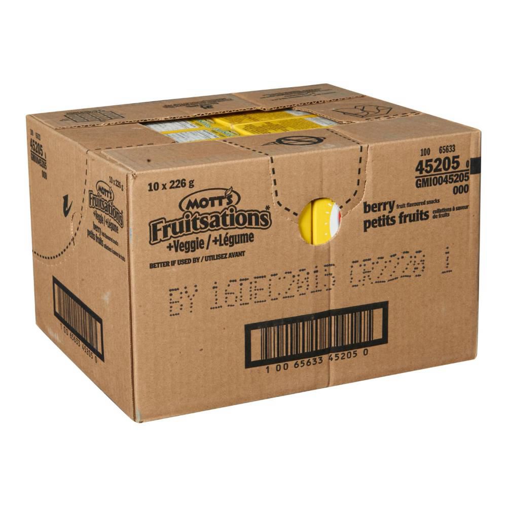 Fruitsations Collations Aux Fruits Et Légumes, 226 G -- 10 Par Boîte