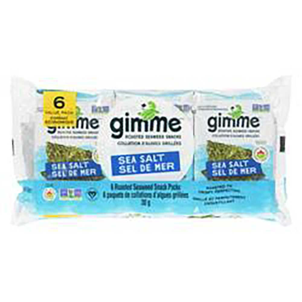 Gimme Organic Sea Salt Roasted Seaweed Snacks, 30 G -- 6 Per Case