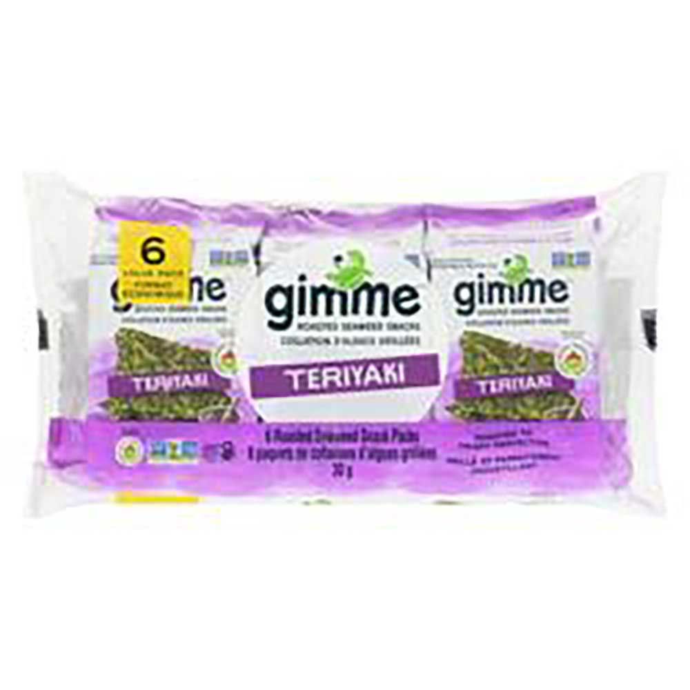 Gimme Organic Teriyaki Roasted Seaweed Snacks, 30 G -- 6 Per Case