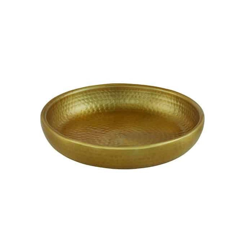 American Metalcraft Gold Hammered Aluminum 128 Ounce Double Wall Seafood Tray, 14 Inch Dia. X 2-3/4 Inch Height