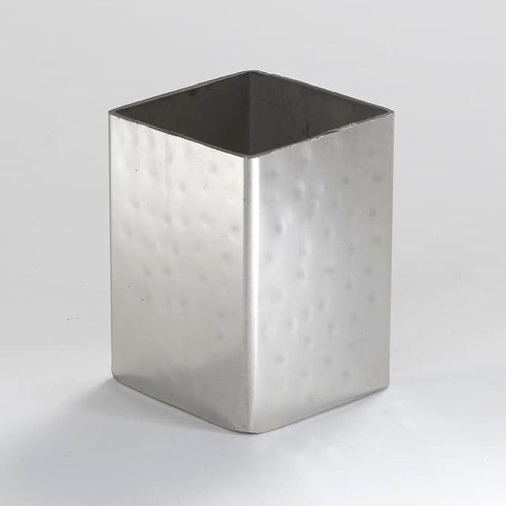 American Metalcraft Hammered Stainless Steel Square Angled Sugar Packet Holder, 2 X 2 X 2 3/4 Inch
