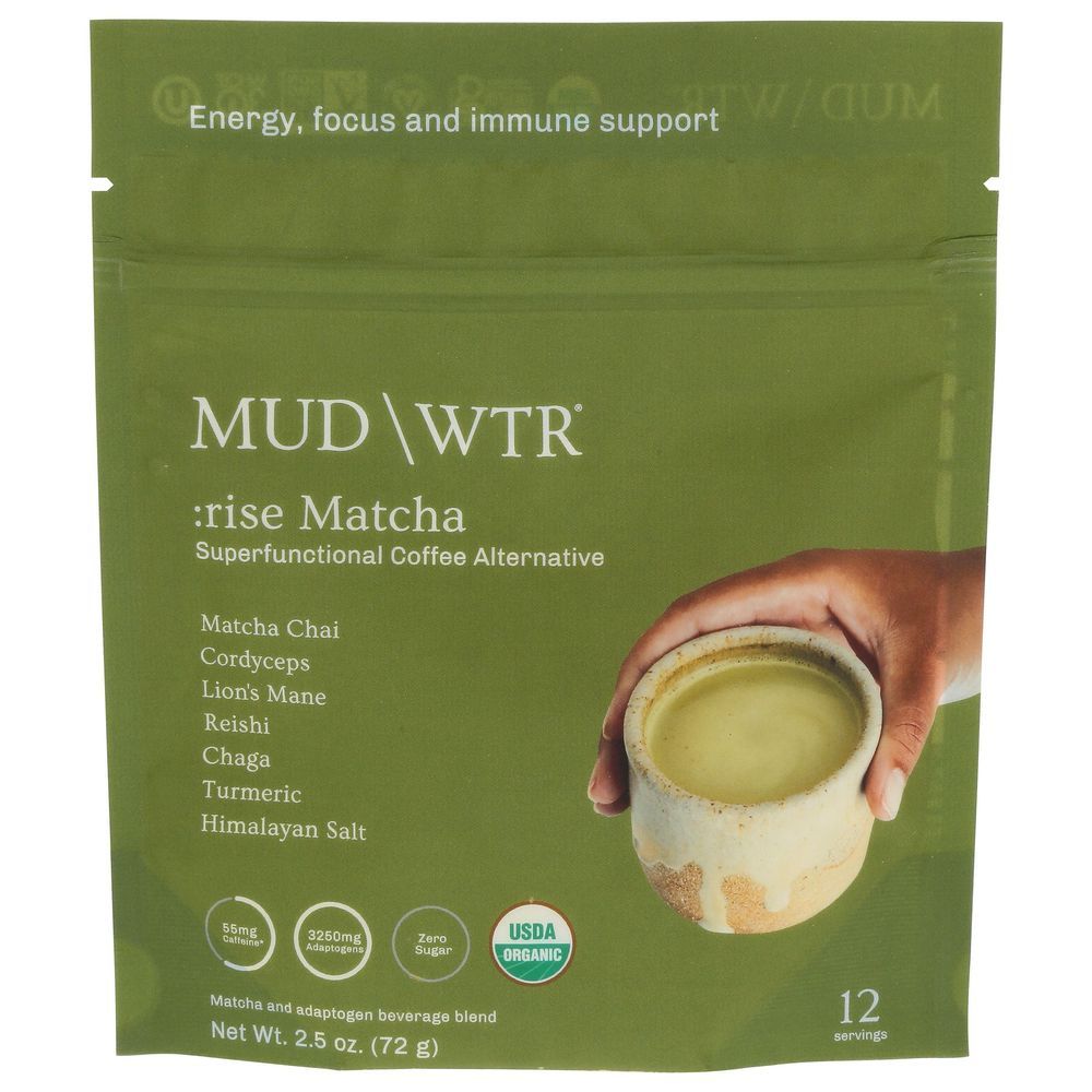 Mud/wtr Organic Rise Matcha Coffee Alternative, 2.5 Ounce -- 6 Per Case