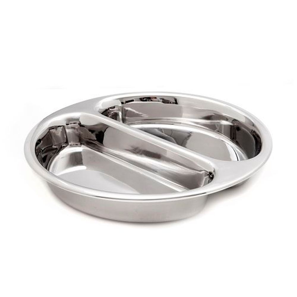 Dw Haber 18/10 Stainless Steel Round Divided Food Pan, 7.5 Liter Capacity