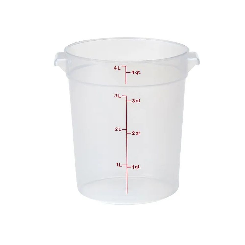 Cambro Camrounds Classic Series Translucent Plastic Round Food Storage Container, 4 Quart Capacity -- 12 Per Case