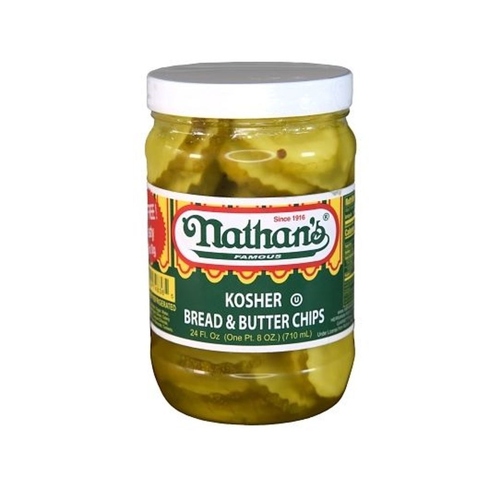 Nathans Famous Kosher Bread And Butter Chips, 24 Ounce -- 12 Per Case
