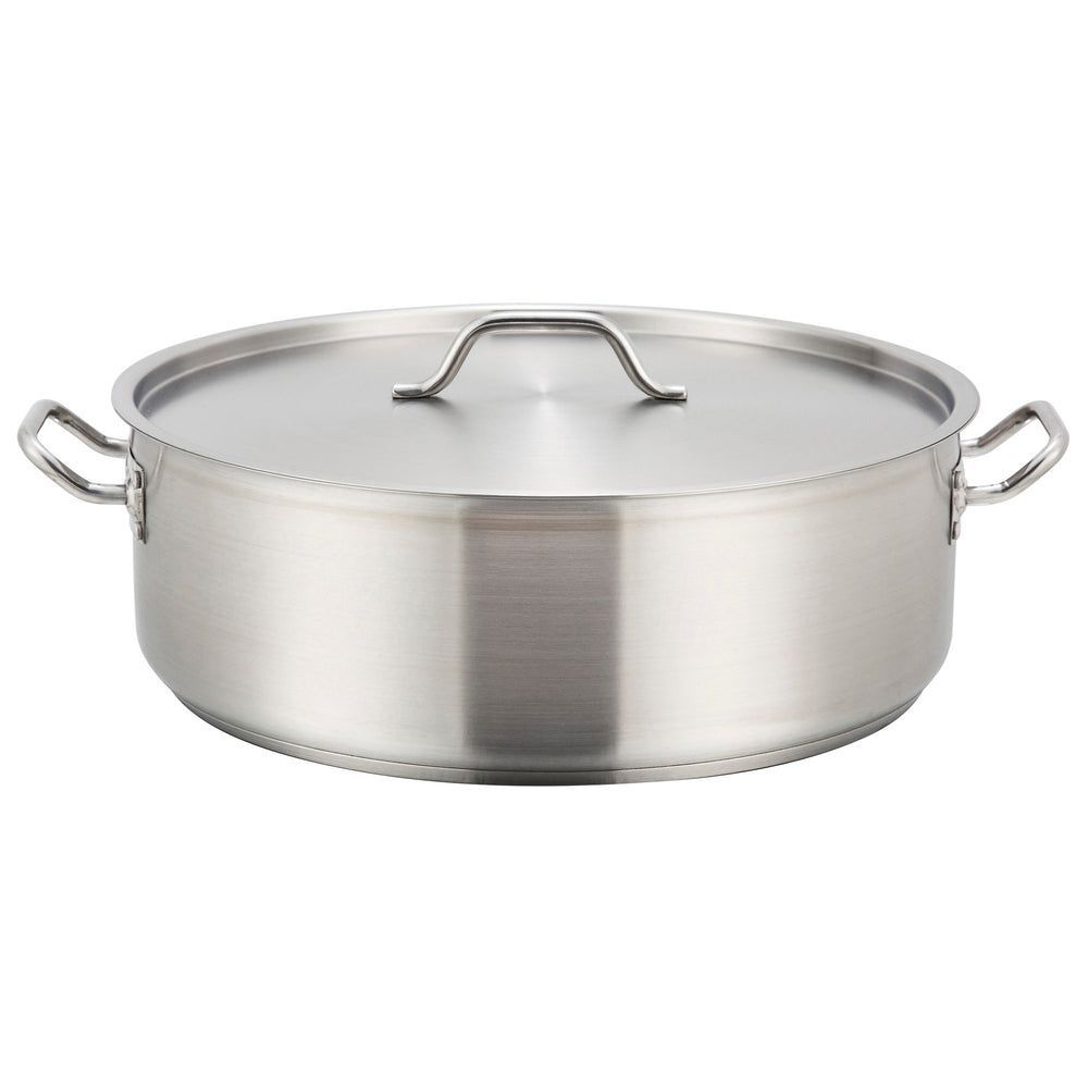 Winco 18/8 Stainless Steel Brazier With Cover, 10 Quart Capacity -- 2 Per Case