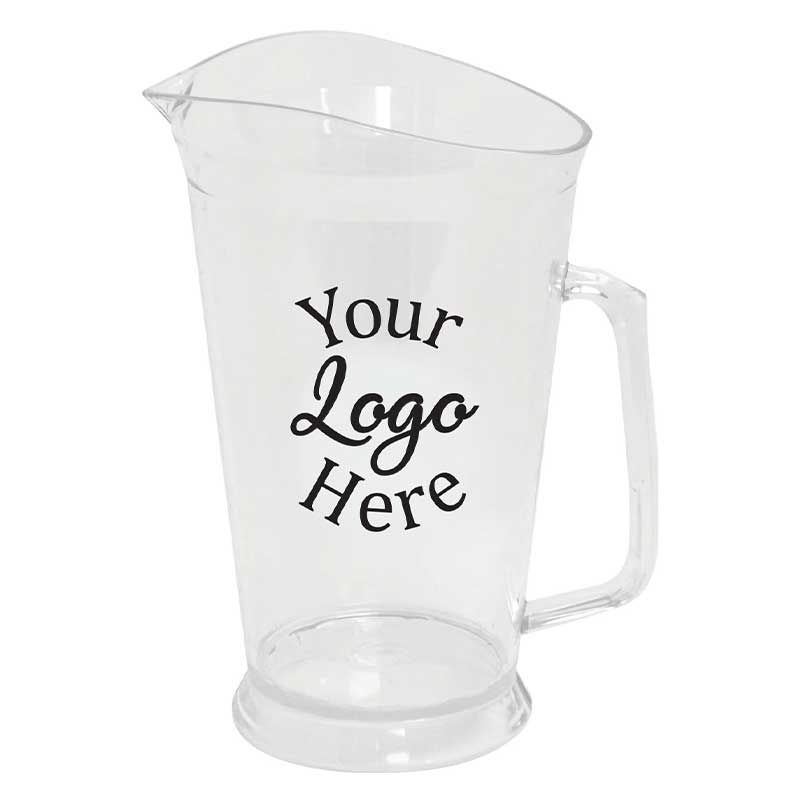 Lesko Clear Crystal Styrene Pitcher With 1 Color Custom Logo, 60 Ounce -- 12 Per Case