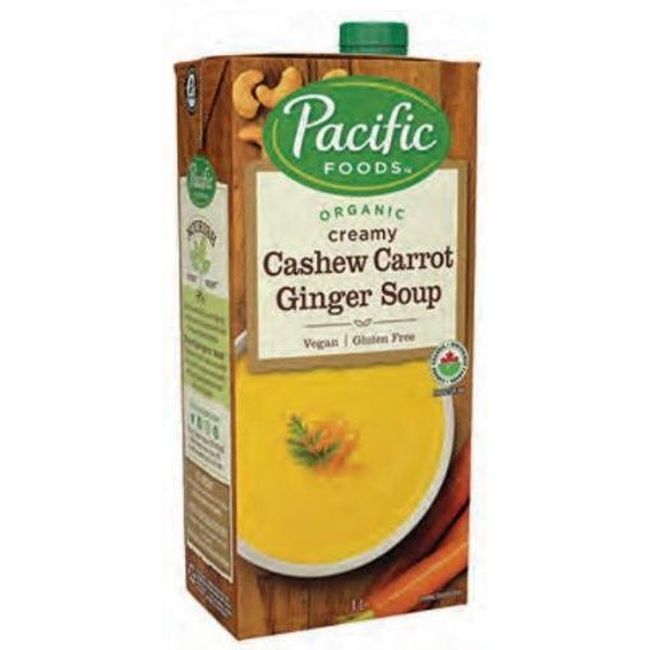 Pacific Foods Organic Cashew Carrot Ginger Soup, 1 L -- 12 Per Case