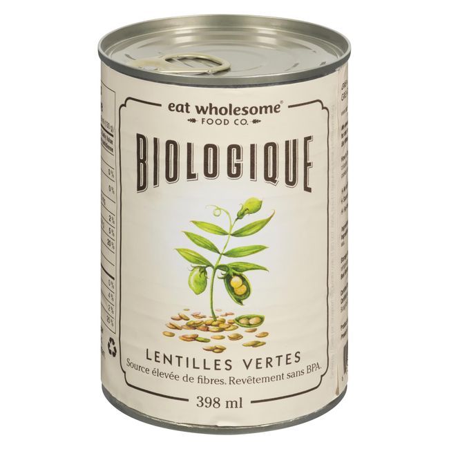 Eat Wholesome Organic Green Lentils, 398 Ml -- 12 Per Case