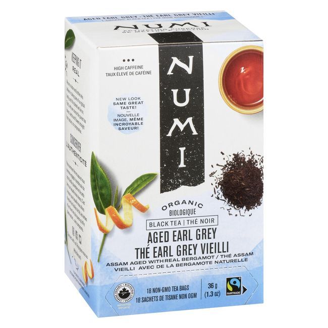 Numi Thé Noir Earl Grey Vieilli Biologique, 18 Sachets De Thé -- 6 Par Boîte