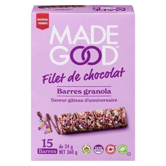 Madegood Barre Granola Arrosée De Gâteau D'anniversaire, 24 G -- 75 Par Boîte