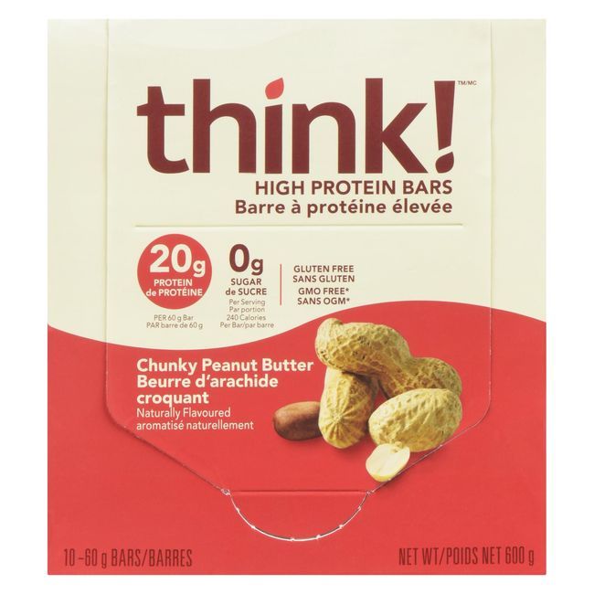 Think Barre Riche En Protéines Au Beurre De Cacahuète, 60 G -- 10 Par Boîte