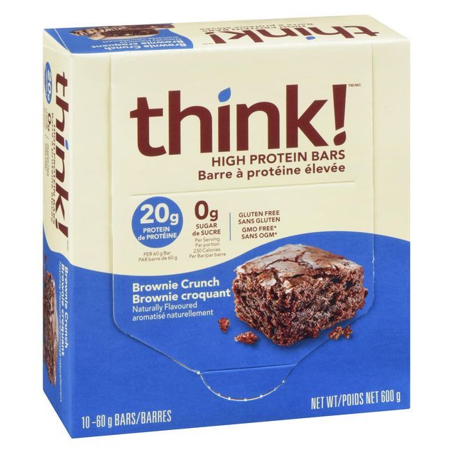 Think Barre Riche En Protéines Brownie Crunch, 60 G -- 10 Par Boîte