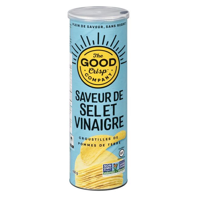 The Good Crisp Company Chips De Pommes De Terre Au Sel De Mer Et Au Vinaigre, 160 G -- 8 Par Boîte