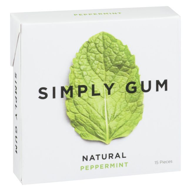 Simply Gum Natural Peppermint Chewing Gum, 15 Count -- 12 Per Case