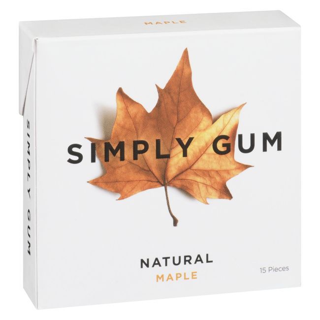 Simply Gum Natural Maple Chewing Gum, 15 Count -- 12 Per Case