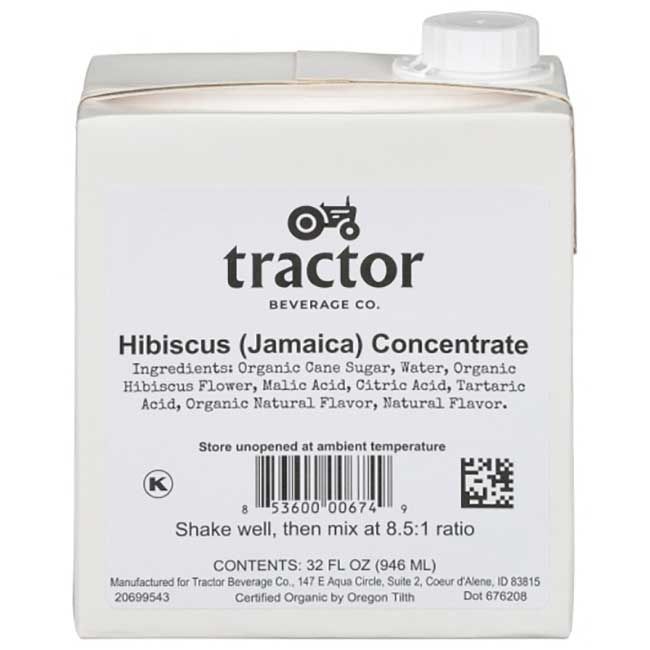 Tractor Beverage Co Organic Hibiscus Concentrate, 32 Oz -- 12 Per Case