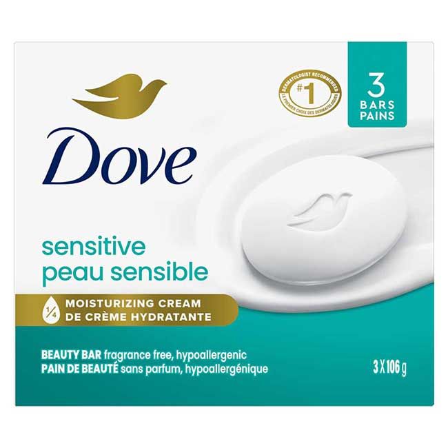 Dove Pain De Savon Crème Hydratant Pour Peaux Sensibles, 106 G -- 54 Par Boîte