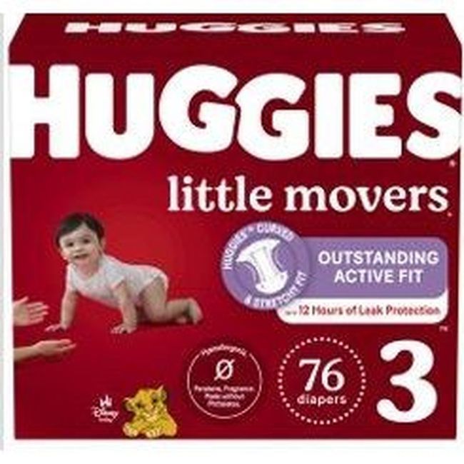 Huggies Couches Little Movers Taille 3 - Giga Pack, 76 Unités