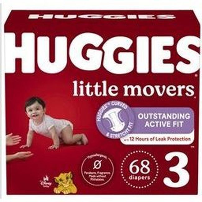 Huggies Couches Little Movers Taille 3 - Giga Pack, 68 Unités