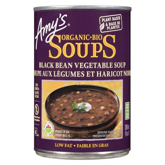 Amy's Organic Black Bean Vegetable Soup, 398 Ml -- 12 Per Case